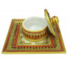 Посуда для сухофруктов выполненная из мрамора ручной работы Kundan Decorations Meenakari White Makrana