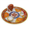 Дизайнерский декоративный мрамор Пуджа Тали круглой формы для домашнего декора ручной работы Дизайнерский декоративный мрамор Пуджа Тали круглой формы для домашнего декора ручной работы